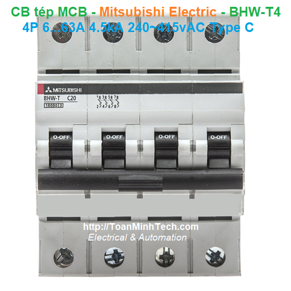 CB tép MCB - Mitsubishi Electric - BHW-T4 4P 6...63A 4.5kA 240~415vAC Type C